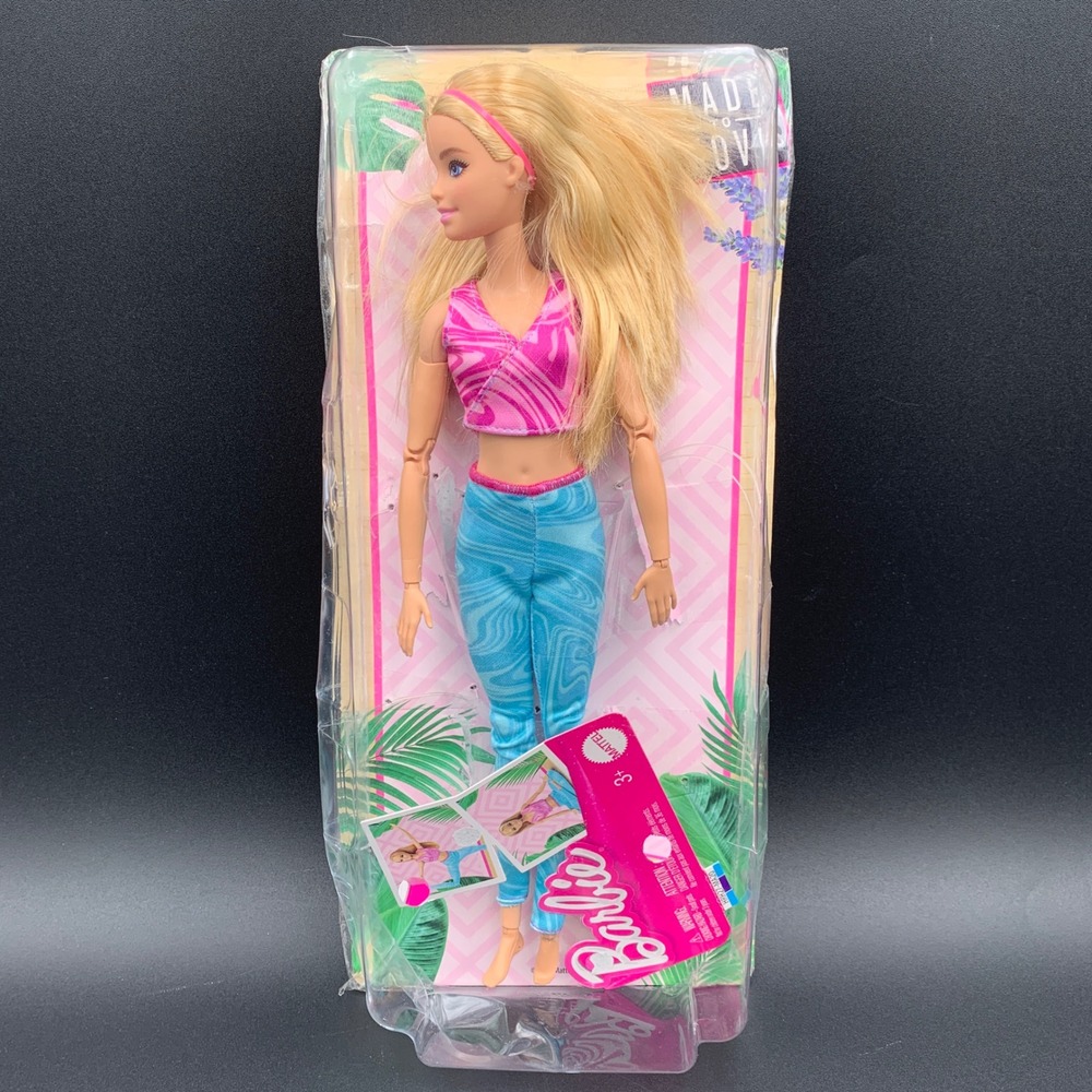 Barbie Made to Move Doll Blonde Yoga Articulated Posable Curvy Body HRH27 Mattel